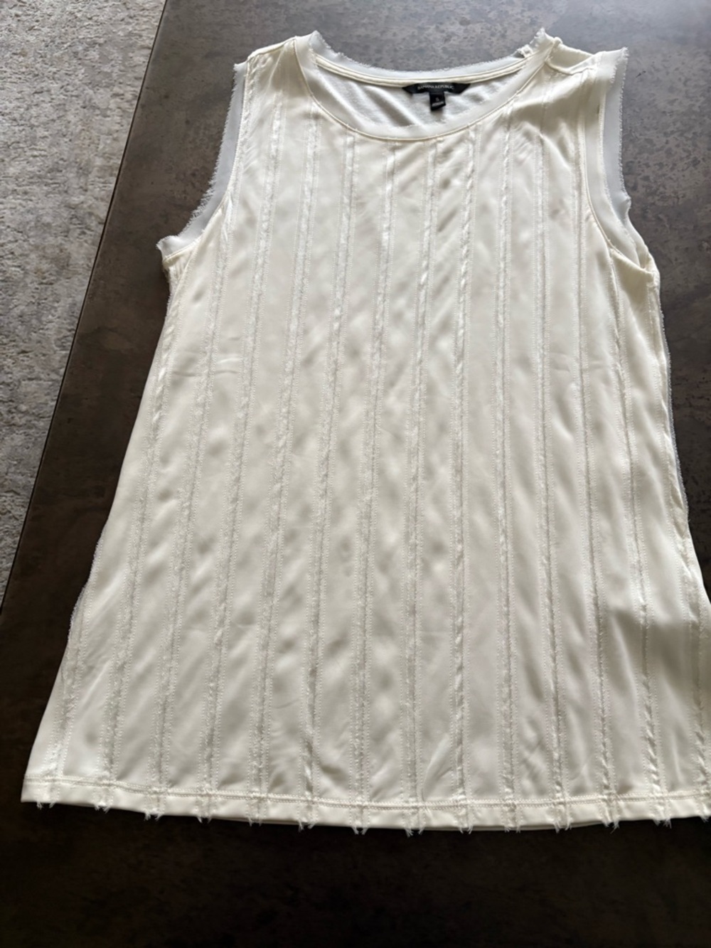 Banana Republic Sleeveless Textured Ivory shell and black shell tops - size S